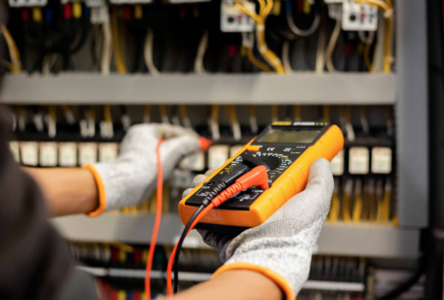 Electrician near me fault finding a switchboard in a shopfitout